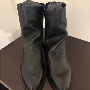 Steve Madden Women's Black Leather Ankle Booties with Sleek Pointed Toe